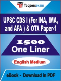 UPSC CDS I (For INA, IMA, and AFA ) & OTA Paper-1 One Liner Book PDF in English