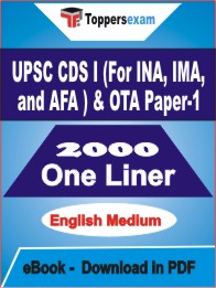 UPSC CDS I (For INA, IMA, and AFA ) & OTA Paper-1 One Liner Book PDF in English