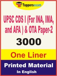 UPSC CDS I (For INA, IMA, and AFA ) & OTA Paper-2 One Liner Book in English.