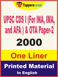 UPSC CDS I (For INA, IMA, and AFA ) & OTA Paper-2 One Liner Book in English.