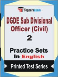 DGDE Sub Divisional Officer (Civil) Book in English - Question Paper / Practice Set