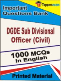 DGDE Sub Divisional Officer (Civil) Book in English - Objective MCQ