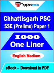 Chhattisgarh PSC SSE (Prelims) Paper 1 One Liner Book PDF in English