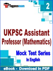 UKPSC Assistant Professor (Mathematics) Test PDF Book In English - Question Paper