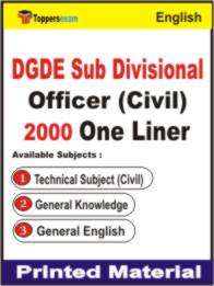 DGDE Sub Divisional Officer (Civil) One Liner Book in English