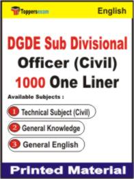 DGDE Sub Divisional Officer (Civil) One Liner Book in English