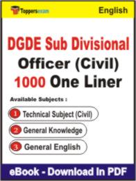 DGDE Sub Divisional Officer (Civil) One Liner Book PDF in English