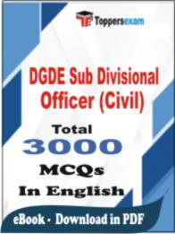 DGDE Sub Divisional Officer (Civil) PDF Book In English - MCQ / Objective Questions