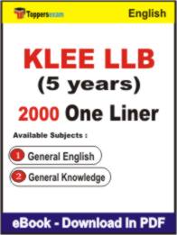 KLEE LLB (5 years) One Liner Book PDF in English