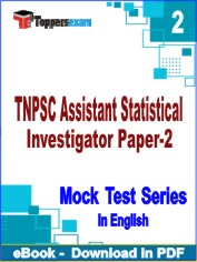 TNPSC Assistant Statistical Investigator (Paper-2) Test PDF Book In English - Question Paper