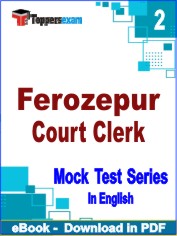 Ferozepur Court Clerk Test PDF Book In English - Question Paper