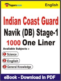 Indian Coast Guard Navik (DB) Stage-1 One Liner Book PDF in English