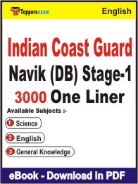 Indian Coast Guard Navik (DB) Stage-1 One Liner Book PDF in English