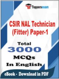 CSIR NAL Technician (Fitter) Paper-1 PDF Book In English - MCQ / Objective Questions