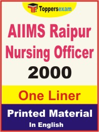 AIIMS Raipur Nursing Officer One Liner Book in English.