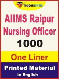 AIIMS Raipur Nursing Officer One Liner Book in English.