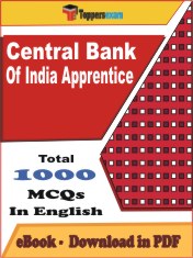 Central Bank of India Apprentice PDF Book In English - MCQ / Objective Questions