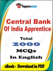 Central Bank of India Apprentice PDF Book In English - MCQ / Objective Questions
