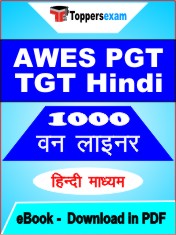 AWES PGT TGT Hindi One Liner Book PDF in Hindi