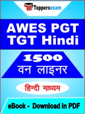 AWES PGT TGT Hindi One Liner Book PDF in Hindi