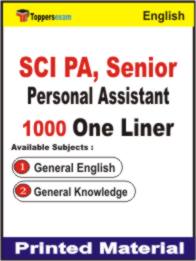 SCI PA, Senior Personal Assistant One Liner Book in English