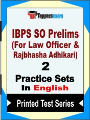 IBPS SO Prelims (For Law Officer & Rajbhasha Adhikari) Book in English - Question Paper / Practice Set