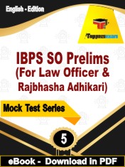 IBPS SO Prelims (For Law Officer & Rajbhasha Adhikari) Test PDF Book In English - Practice Set