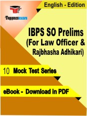 IBPS SO Prelims (For Law Officer & Rajbhasha Adhikari) Test PDF Book in English - Mock Test/Practice Set