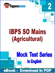 IBPS SO Mains (Agricultural) Test PDF Book In English - Question Paper