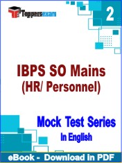 IBPS SO Mains (HR/ Personnel) Test PDF Book In English - Question Paper