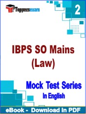 IBPS SO Mains (Law) Test PDF Book In English - Question Paper