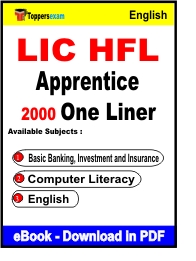 LIC HFL Apprentice One Liner Book PDF in English