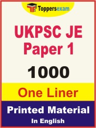 UKPSC JE Paper 1 One Liner Book in English.