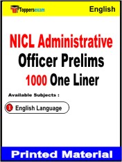 NICL Administrative Officer Prelims One Liner Book in English