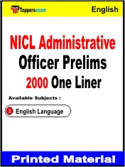 NICL Administrative Officer Prelims One Liner Book in English