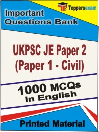 UKPSC JE Paper 2 (Paper 1 - Civil) Book in English - Objective MCQ