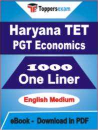 Haryana TET PGT Economics One Liner Book PDF in English
