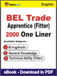 BEL Trade Apprentice (Fitter) One Liner Book PDF in English