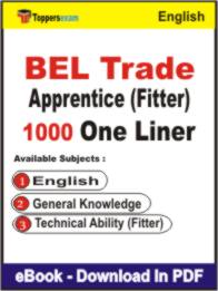 BEL Trade Apprentice (Fitter) One Liner Book PDF in English