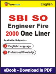 SBI SO Engineer Fire One Liner Book PDF in English