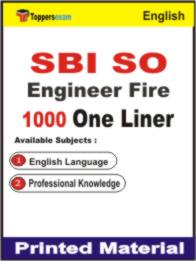 SBI SO Engineer Fire One Liner Book in English
