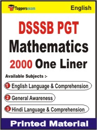 DSSSB PGT Mathematics One Liner Book in English.