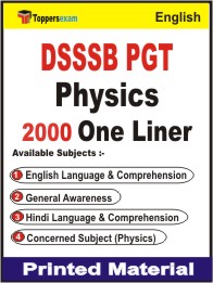 DSSSB PGT Physics One Liner Book in English.