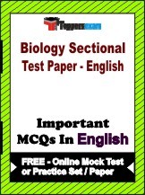 Biology Sectional Test Exam Objective MCQs in English (Booklet), FREE - Online Mock Test or Practice Set / Paper