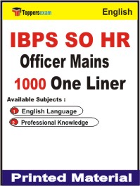 IBPS SO HR Officer Mains One Liner Book in English.