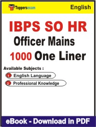 IBPS SO HR Officer Mains One Liner Book PDF in English