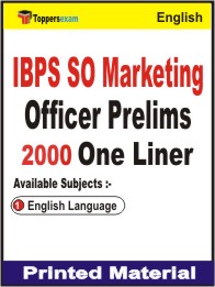 IBPS SO Marketing Officer Prelims One Liner Book in English.