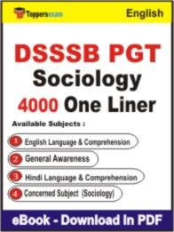 DSSSB PGT Sociology One Liner Book PDF in English