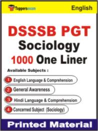 DSSSB PGT Sociology One Liner Book in English