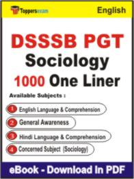 DSSSB PGT Sociology One Liner Book PDF in English